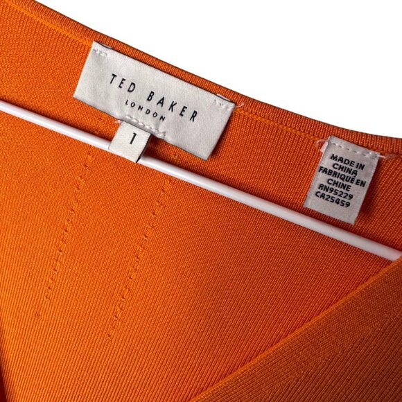 Ted Baker orange sarhaa knitted sweater vest size US 4 - Picture 8 of 10